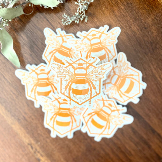 Hexagon Bee Sticker
